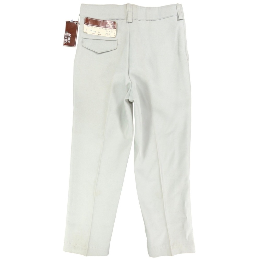 John Henry Vintage 80s Pleated Dress Pants Boys 5 Slim Gray Poly Rayon NWT